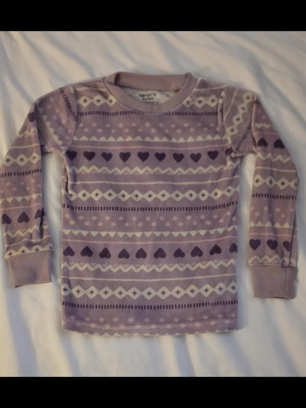 Carter's Lavender and Purple Heart-Pattern Long Sleeve Top
